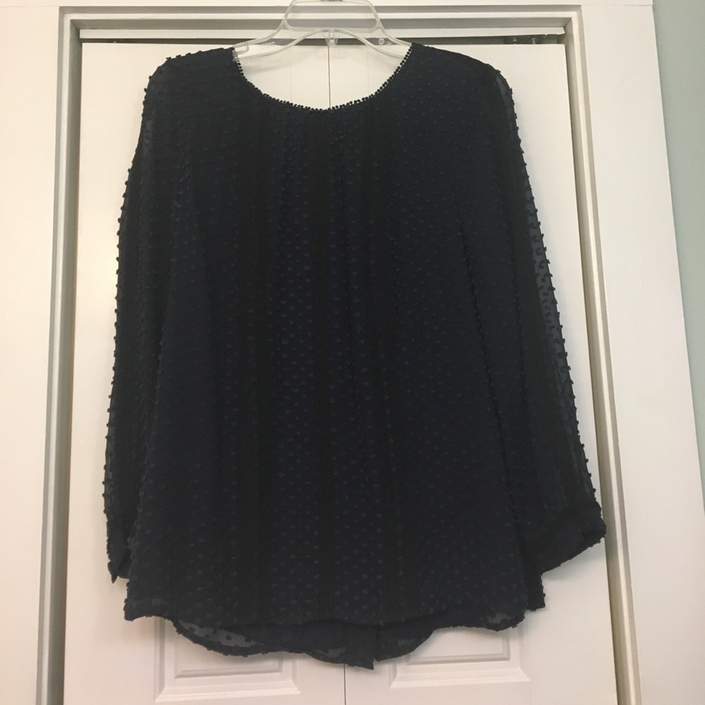 J Crew Lace-Trimmed Swiss Dot Top